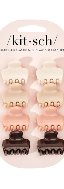 Kitsch Recycled Plastic Mini Puffy Claw Clips 8pc Set - Rosewood Kitsch Recycled Plastic Mini Puffy Claw Clips 8pc Set - Rosewood